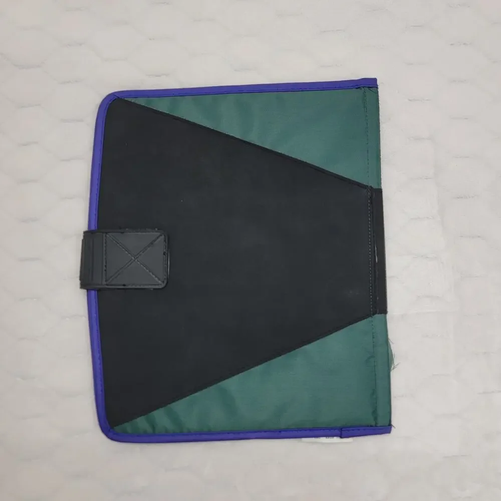 Vintage 1996 Nike Mead Tri-Fold Organizer Binder Cover Green Purple Black 90s